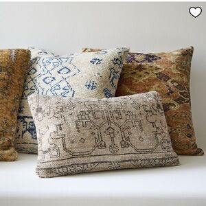 New West Elm Lumbar Pillow Cover Kiri Camel Khaki Cream Slate Turkish Rug Style